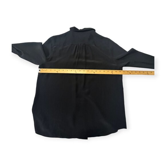 J. Crew‎ Silk Blythe Button Down Blouse,  Black,  Size 12 - Picture 10 of 11